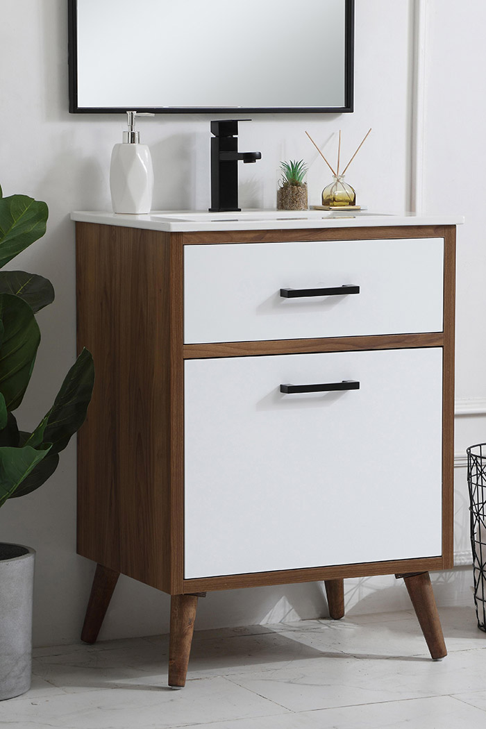 Elegant Bathroom Vanity - White, L 24" (VF41024WH)