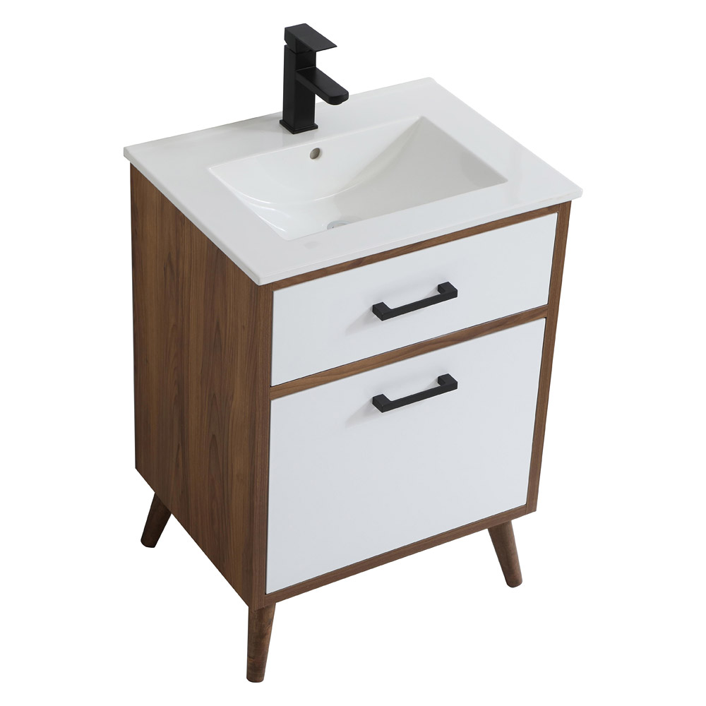 Elegant Bathroom Vanity - White, L 24" (VF41024WH)