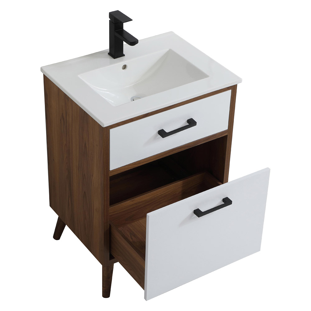 Elegant Bathroom Vanity - White, L 24" (VF41024WH)