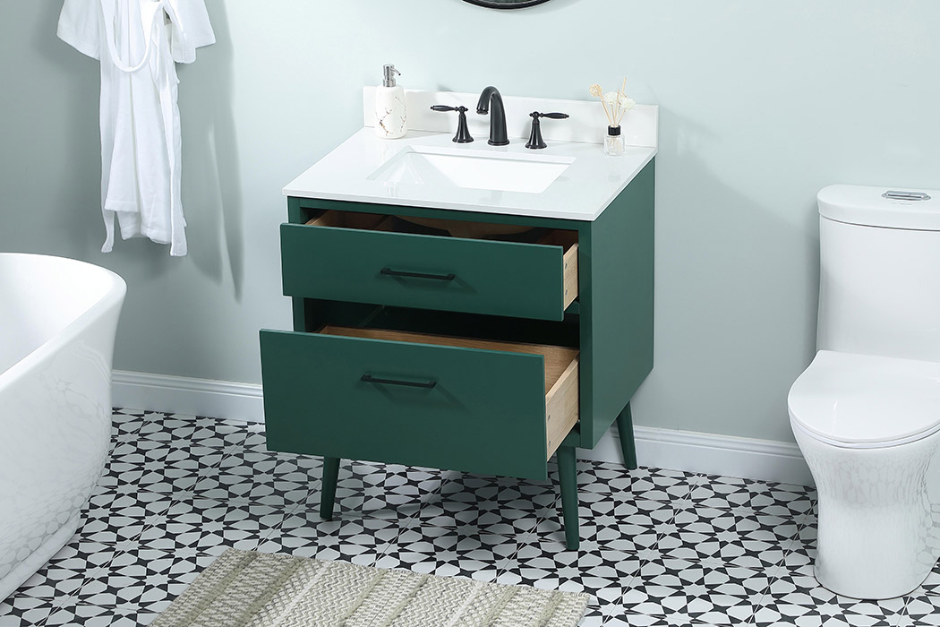 Elegant Bathroom Vanity - Green (VF41030MGN-BS)