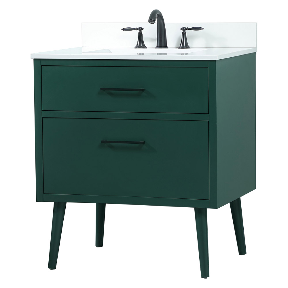 Elegant Bathroom Vanity - Green (VF41030MGN-BS)