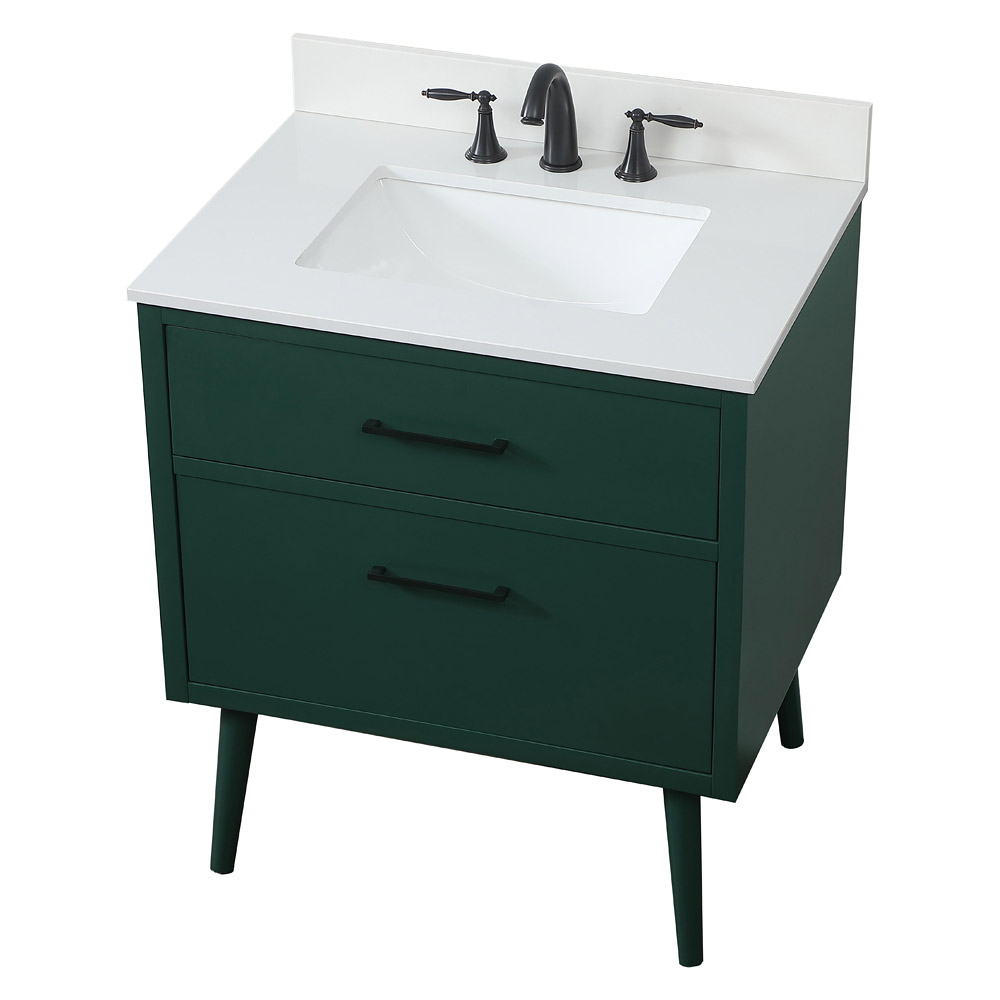 Elegant Bathroom Vanity - Green (VF41030MGN-BS)