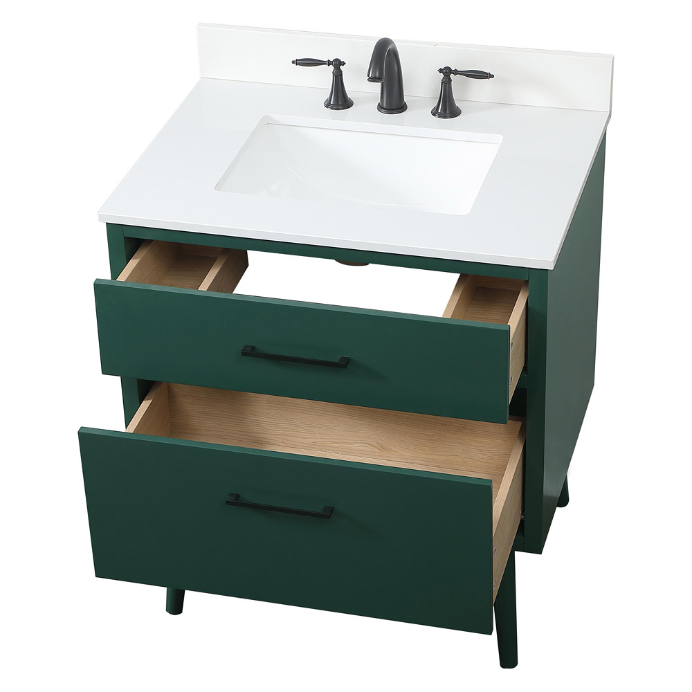 Elegant Bathroom Vanity - Green (VF41030MGN-BS)