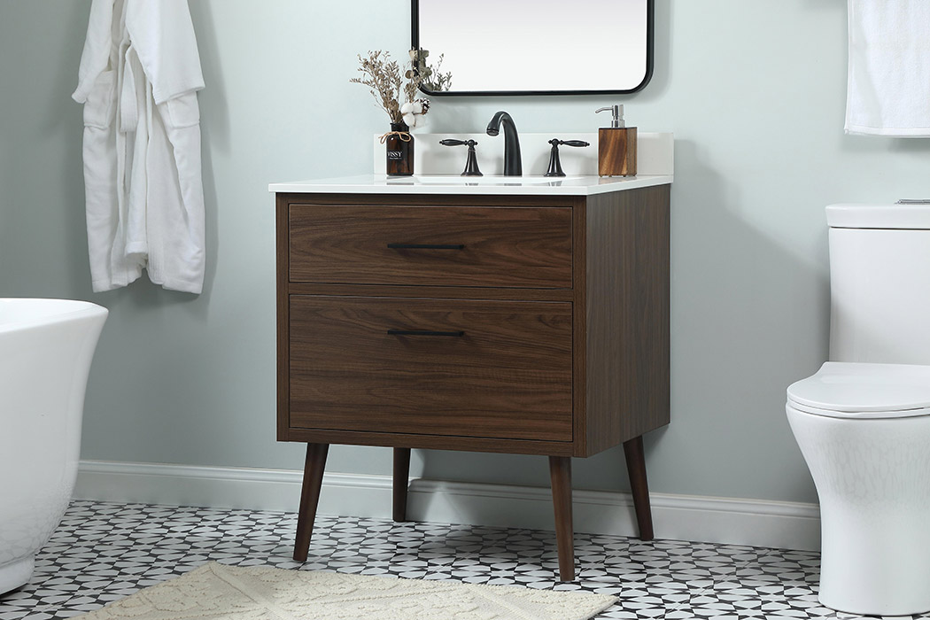 Elegant Bathroom Vanity - Walnut (VF41030MWT-BS)