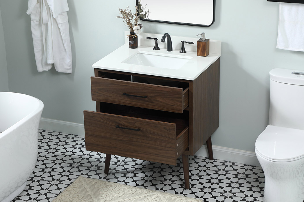 Elegant Bathroom Vanity - Walnut (VF41030MWT-BS)