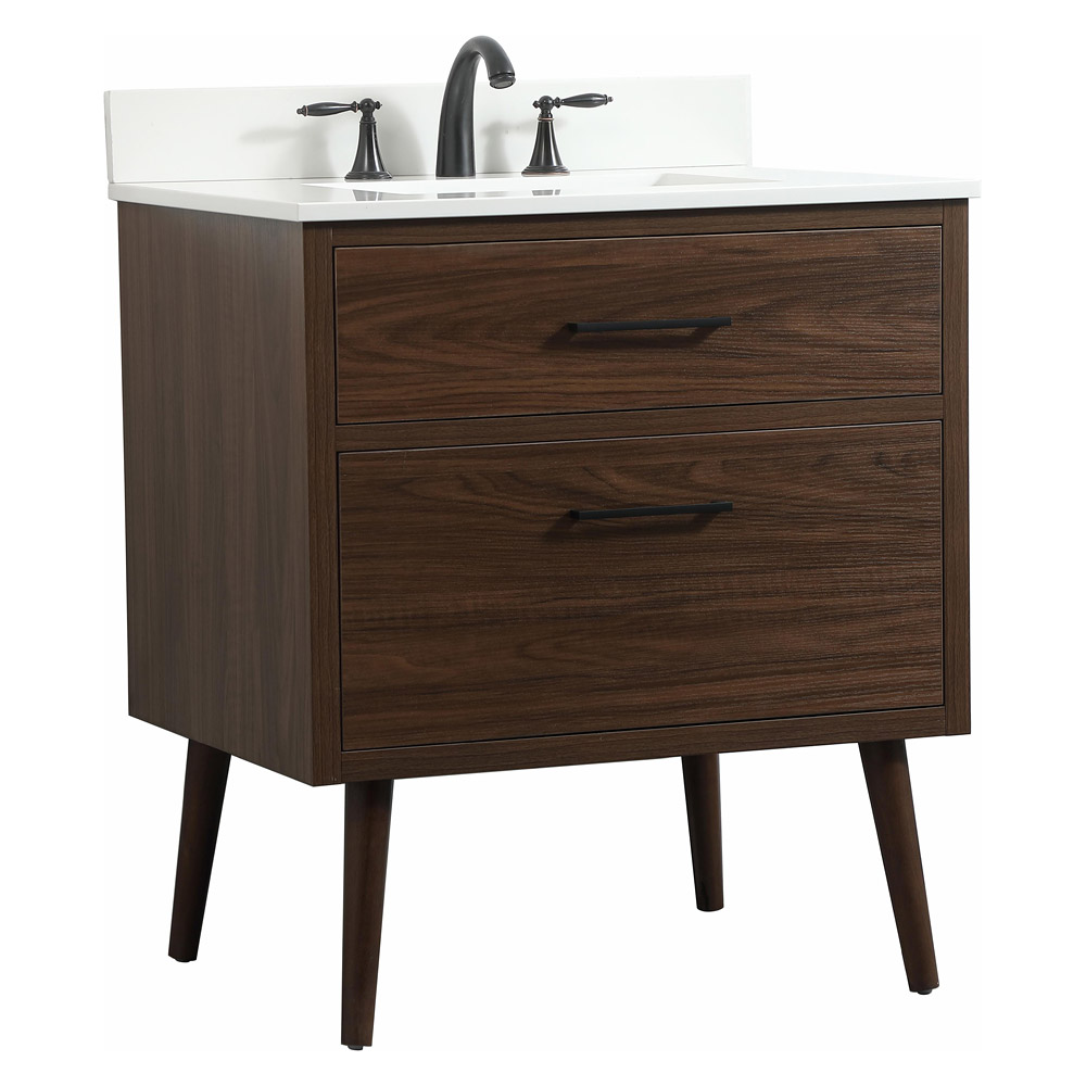 Elegant Bathroom Vanity - Walnut (VF41030MWT-BS)