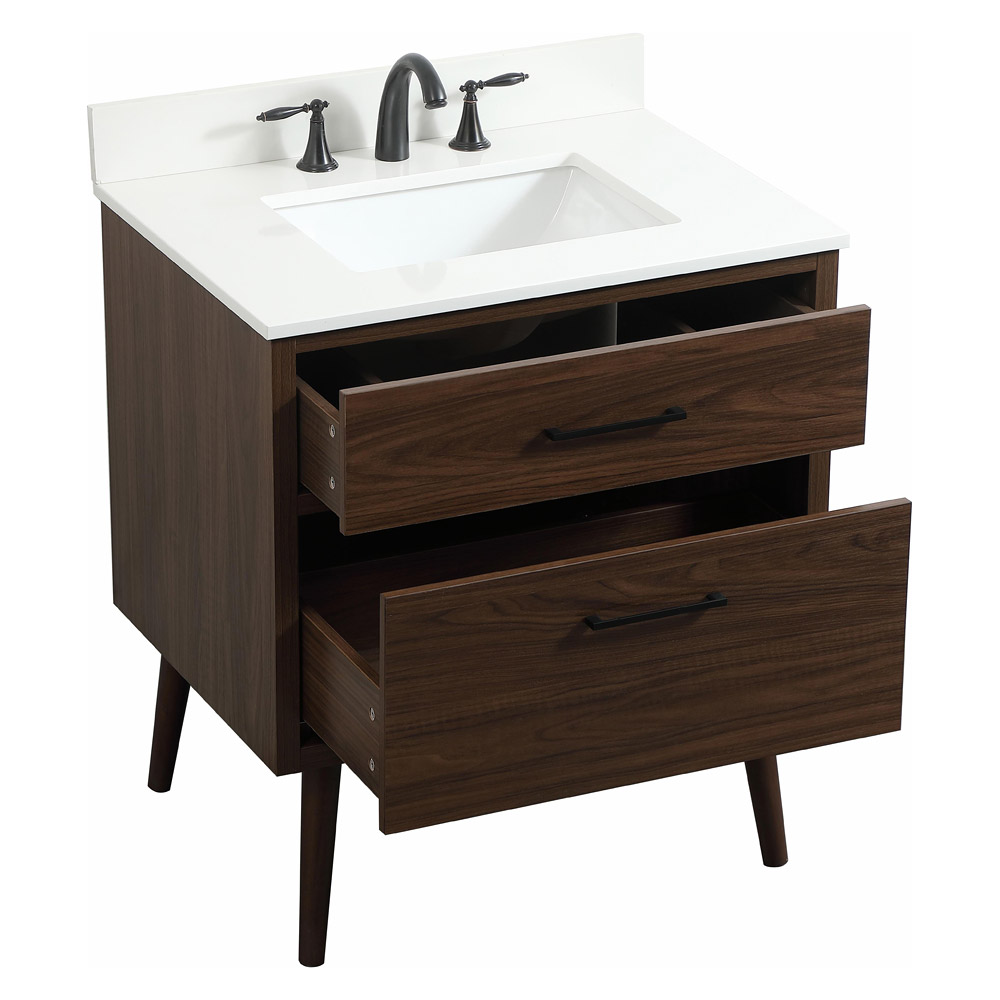 Elegant Bathroom Vanity - Walnut (VF41030MWT-BS)