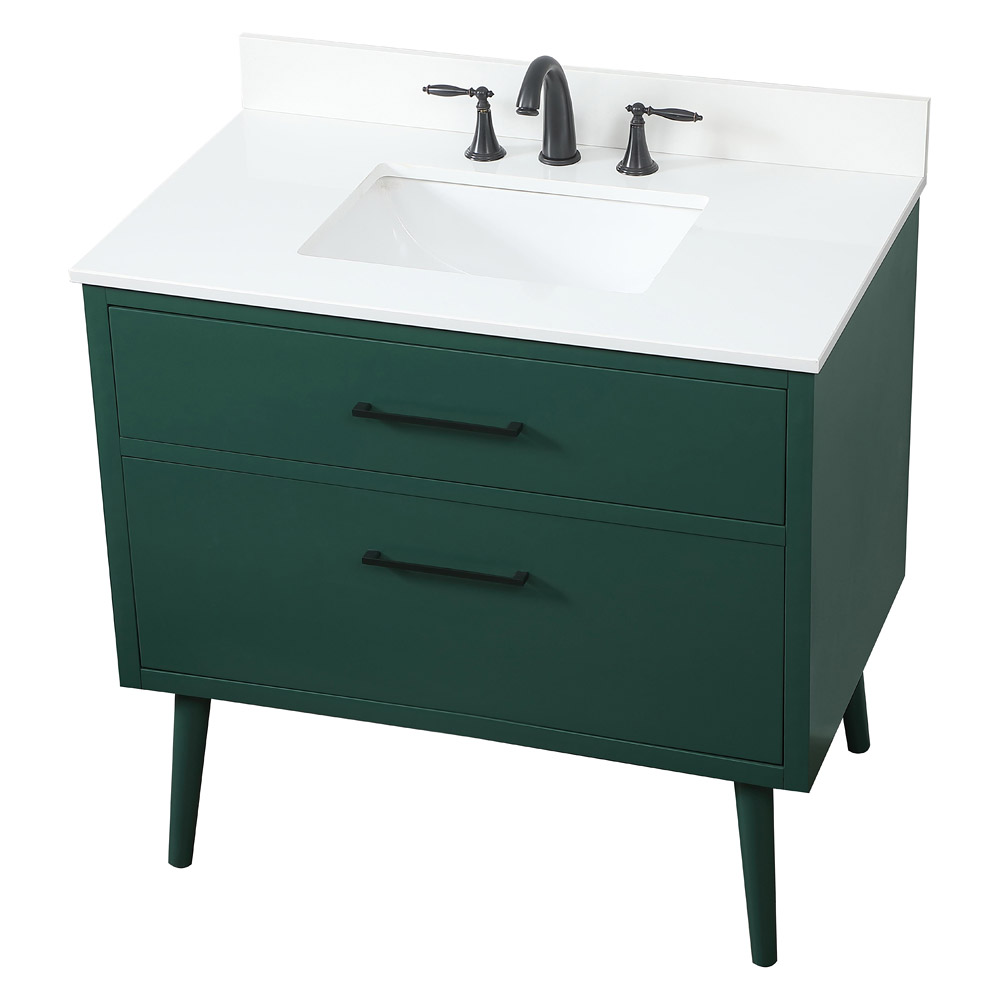 Elegant Bathroom Vanity - Green (VF41036MGN-BS)