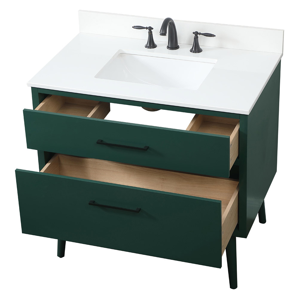 Elegant Bathroom Vanity - Green (VF41036MGN-BS)