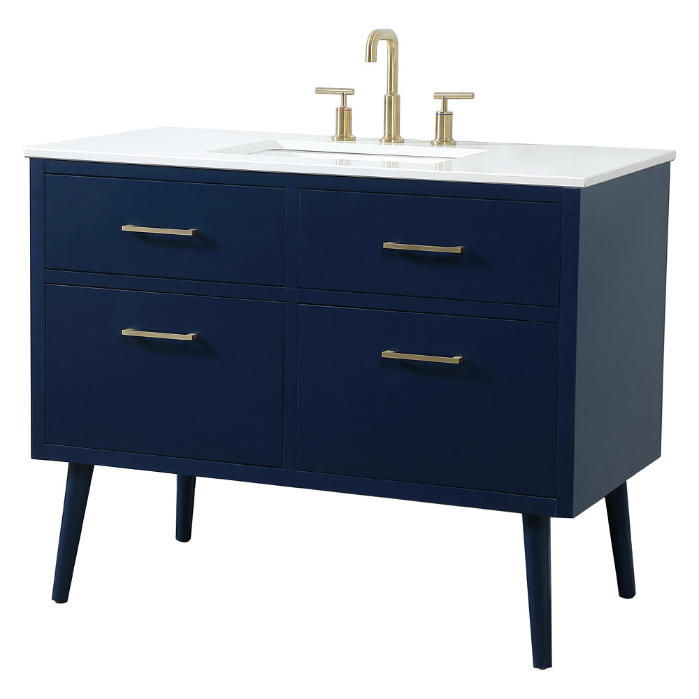 Elegant Bathroom Vanity - Blue (VF41042MBL)