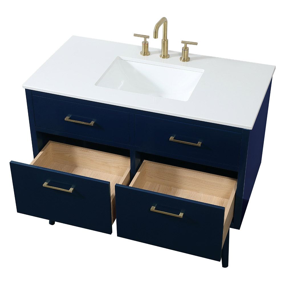 Elegant Bathroom Vanity - Blue (VF41042MBL)