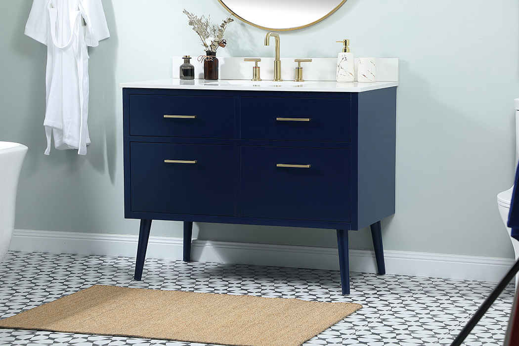 Elegant Bathroom Vanity - Blue (VF41042MBL-BS)