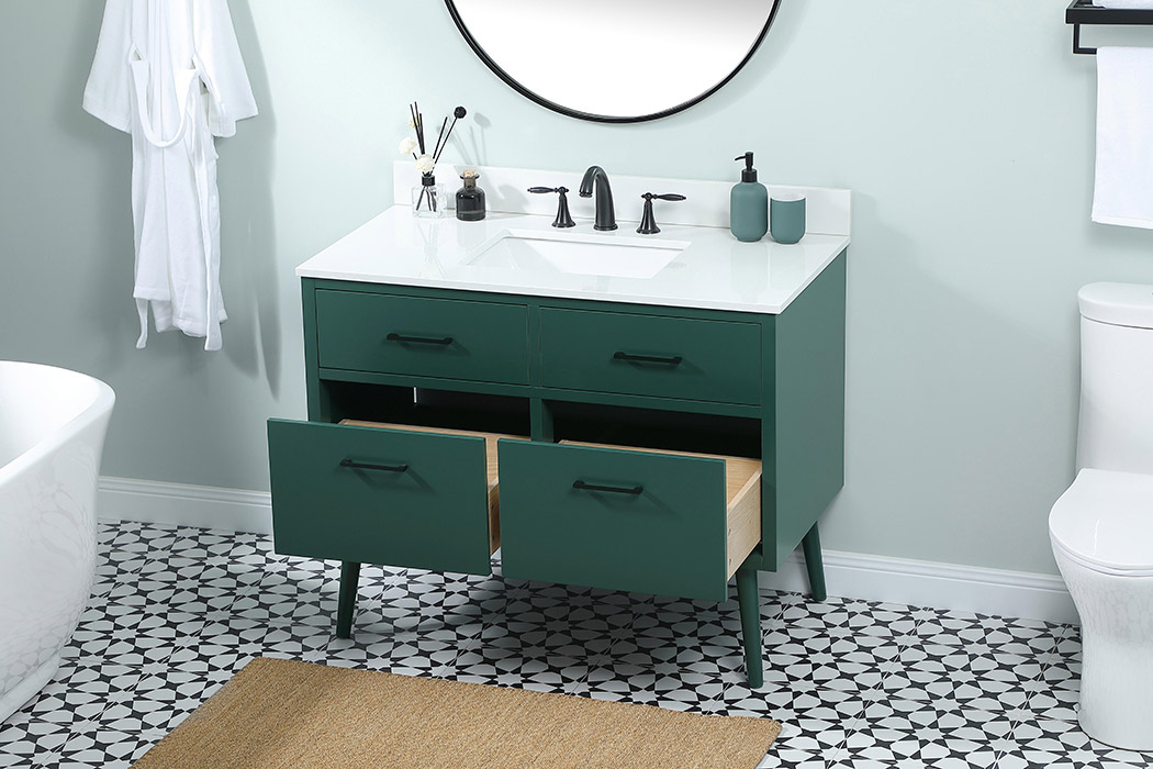 Elegant Bathroom Vanity - Green (VF41042MGN-BS)