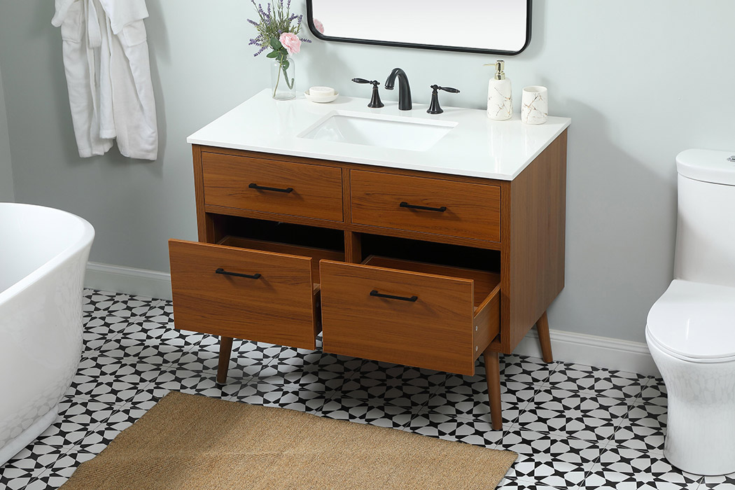 Elegant Bathroom Vanity - Teak (VF41042MTK)