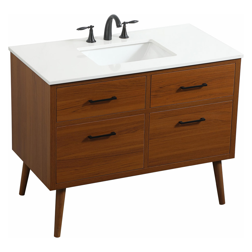 Elegant Bathroom Vanity - Teak (VF41042MTK)