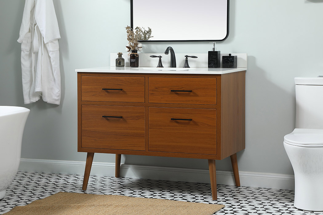 Elegant Bathroom Vanity - Teak (VF41042MTK-BS)