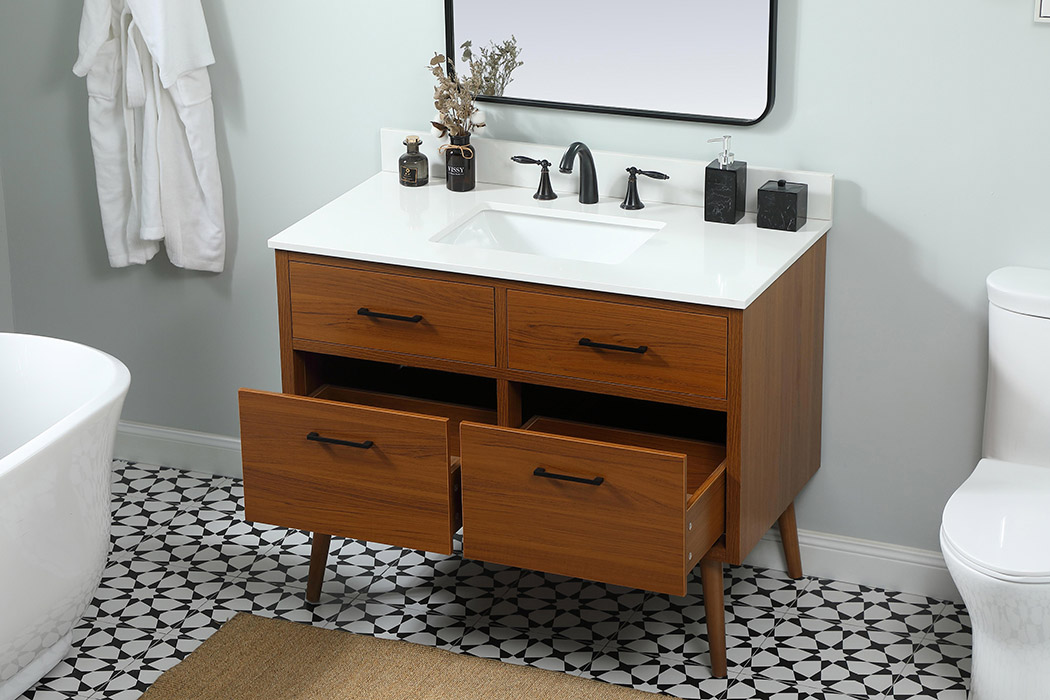 Elegant Bathroom Vanity - Teak (VF41042MTK-BS)