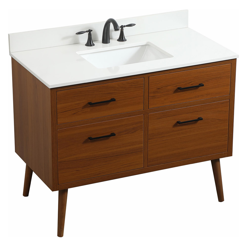 Elegant Bathroom Vanity - Teak (VF41042MTK-BS)