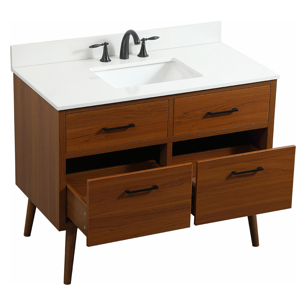 Elegant Bathroom Vanity - Teak (VF41042MTK-BS)