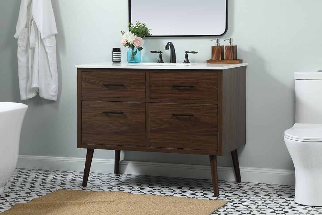 Elegant Bathroom Vanity - Walnut (VF41042MWT)