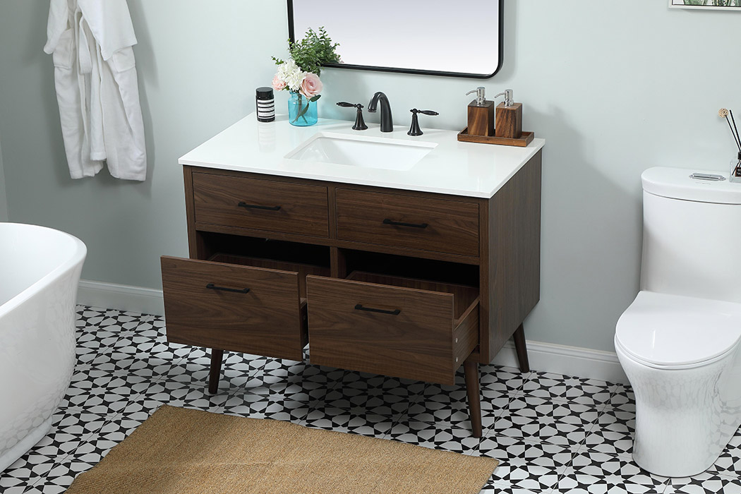 Elegant Bathroom Vanity - Walnut (VF41042MWT)