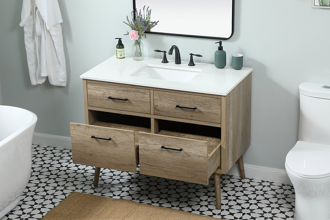 Elegant Bathroom Vanity - Natural Oak (VF41042NT)