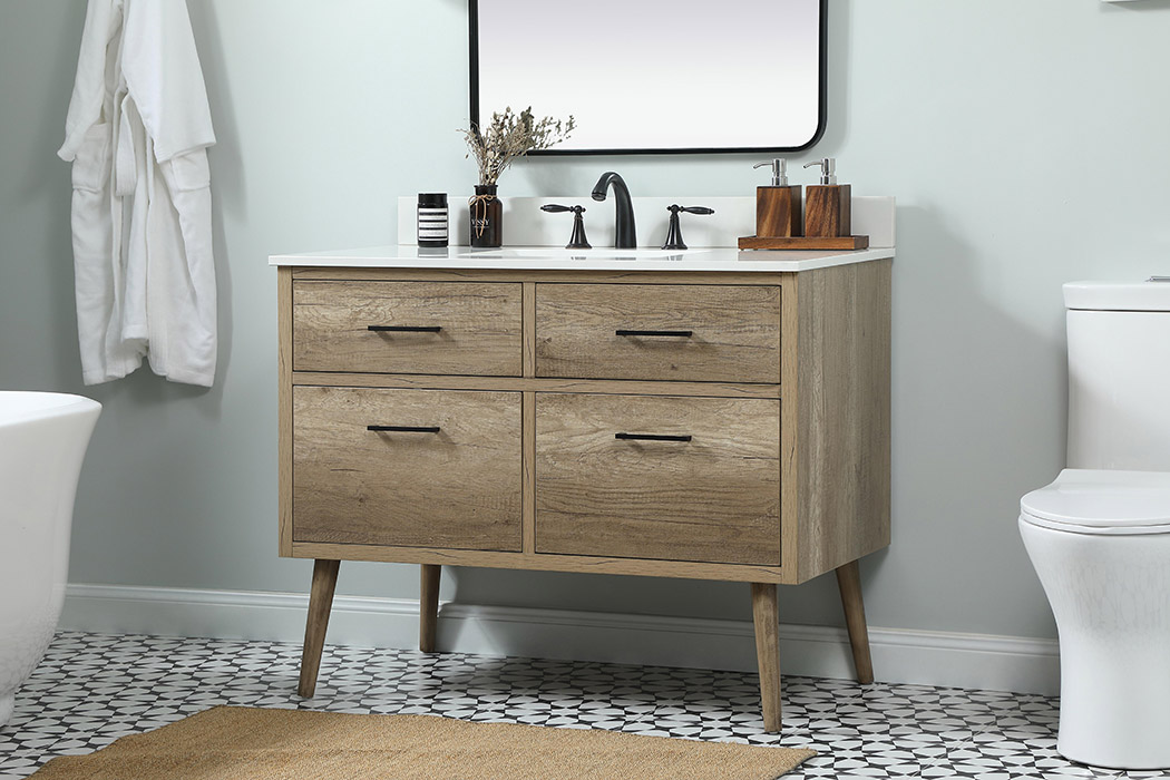 Elegant Bathroom Vanity - Natural Oak (VF41042NT-BS)