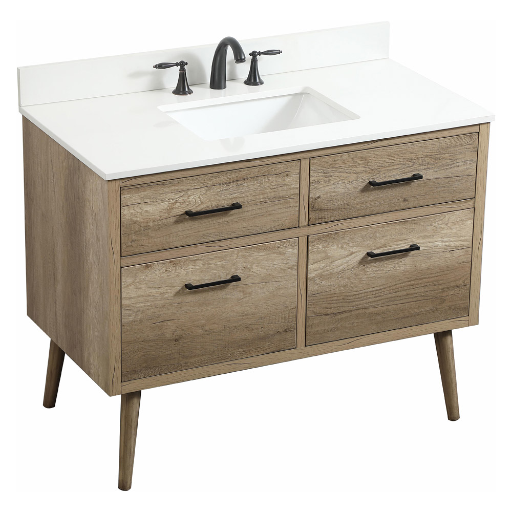 Elegant Bathroom Vanity - Natural Oak (VF41042NT-BS)