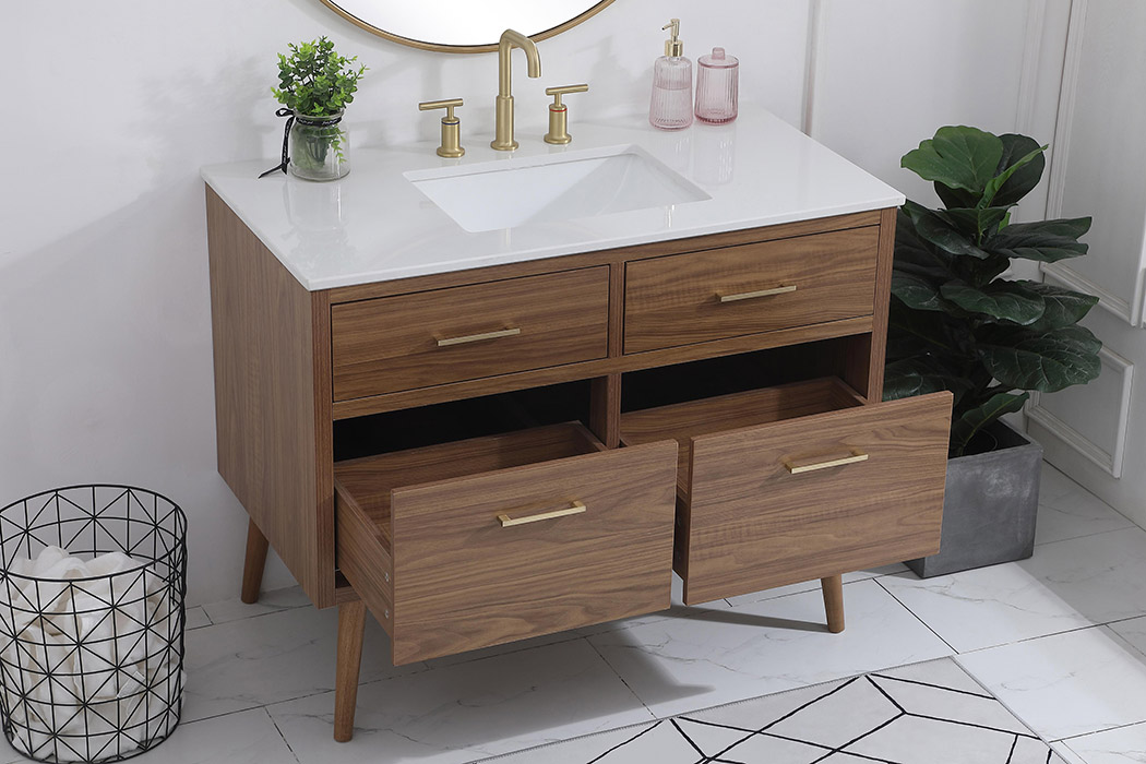 Elegant Bathroom Vanity - Walnut Brown (VF41042WB)