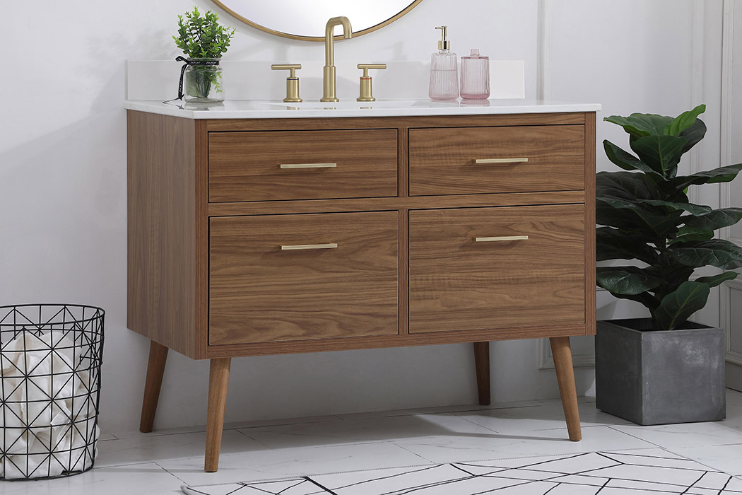 Elegant Bathroom Vanity - Walnut Brown (VF41042WB-BS)