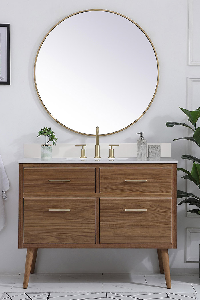 Elegant Bathroom Vanity - Walnut Brown (VF41042WB-BS)