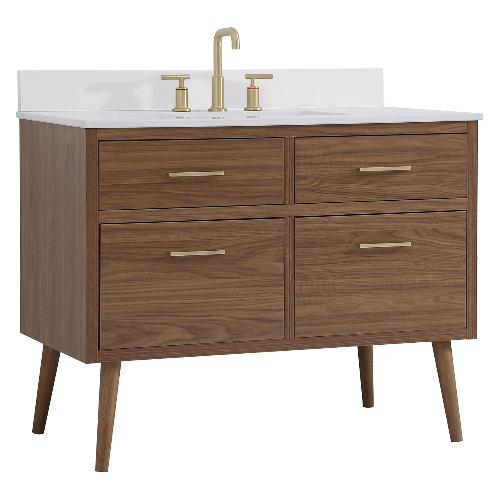 Elegant Bathroom Vanity - Walnut Brown (VF41042WB-BS)