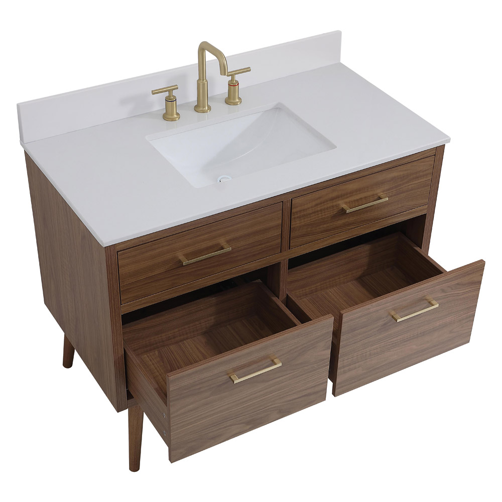 Elegant Bathroom Vanity - Walnut Brown (VF41042WB-BS)