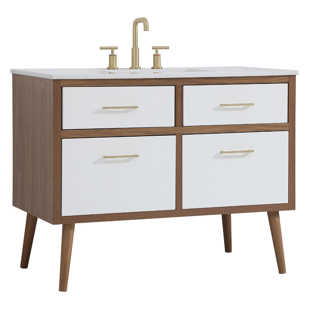 Elegant Bathroom Vanity - White (VF41042WH)