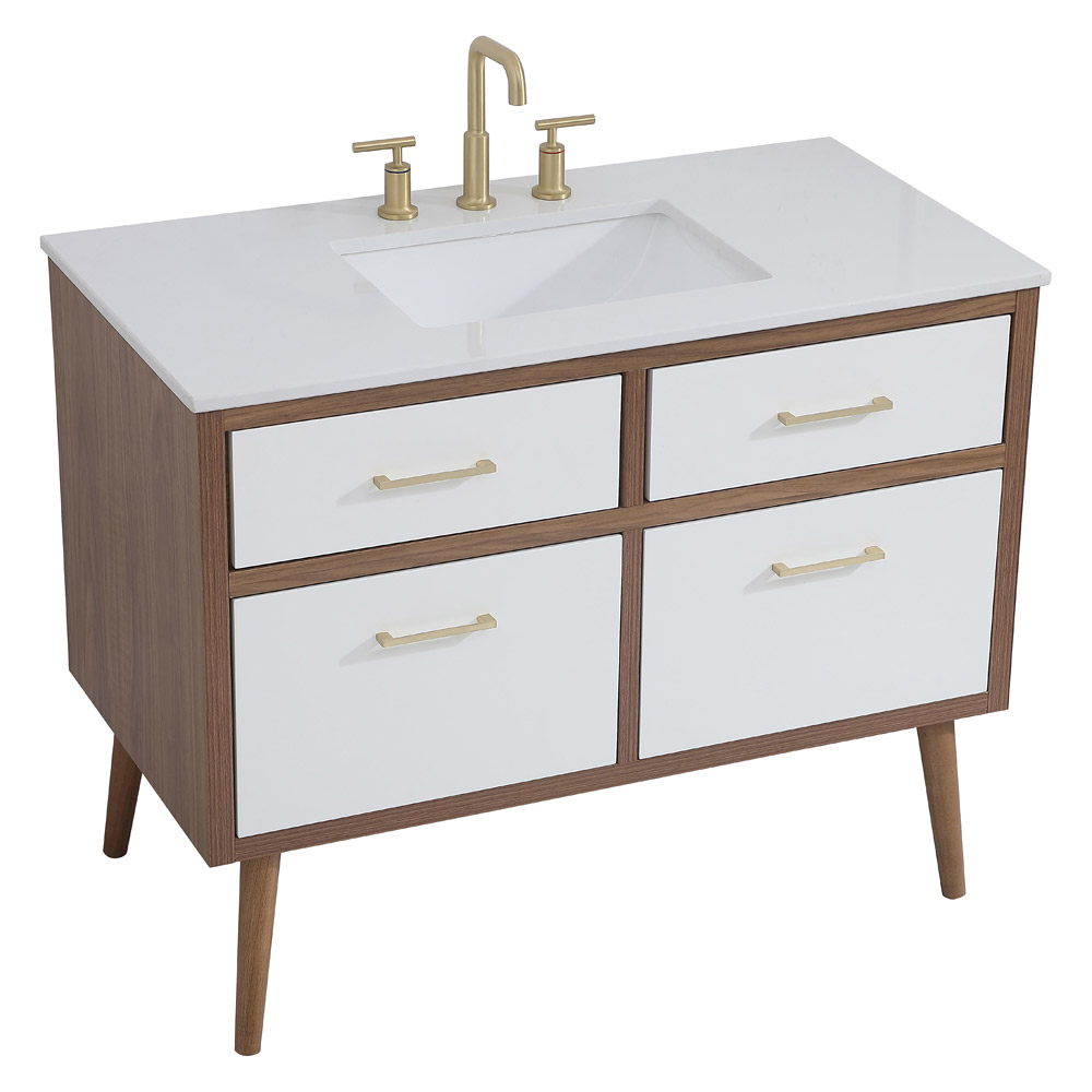 Elegant Bathroom Vanity - White (VF41042WH)