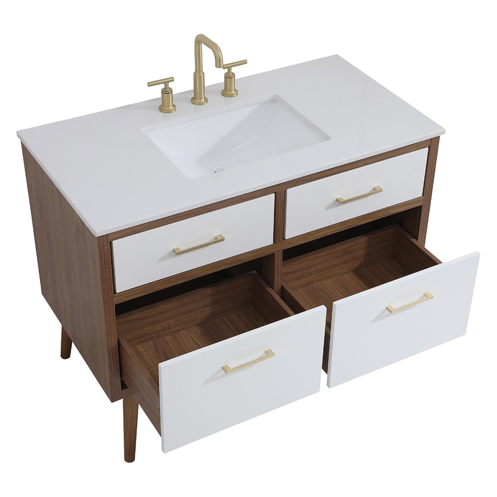 Elegant Bathroom Vanity - White (VF41042WH)