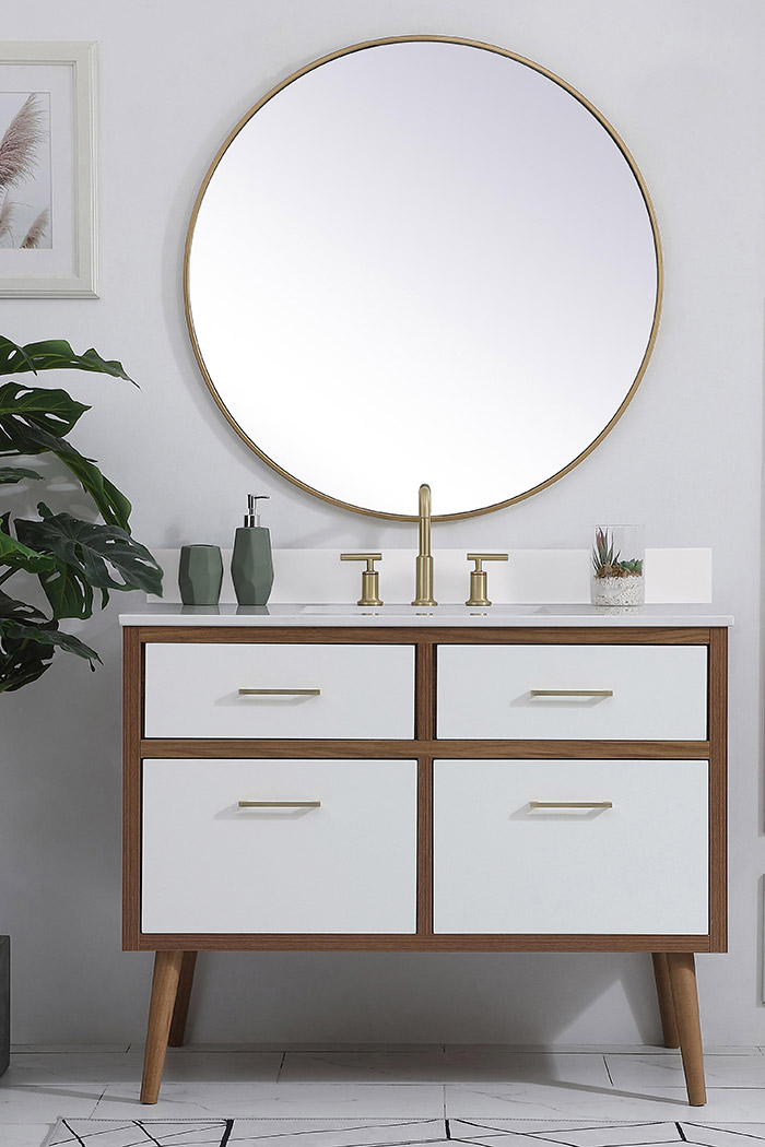 Elegant Bathroom Vanity - White (VF41042WH-BS)