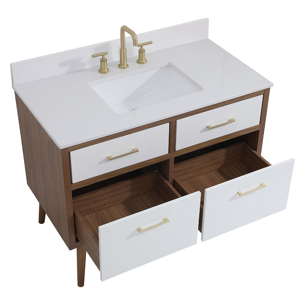 Elegant Bathroom Vanity - White (VF41042WH-BS)