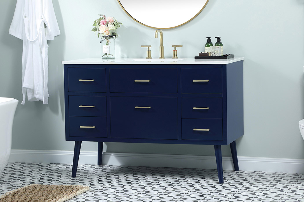 Elegant Bathroom Vanity - Blue (VF41048MBL)