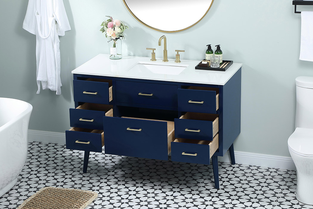 Elegant Bathroom Vanity - Blue (VF41048MBL)