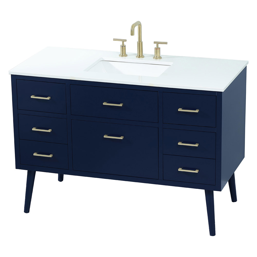 Elegant Bathroom Vanity - Blue (VF41048MBL)