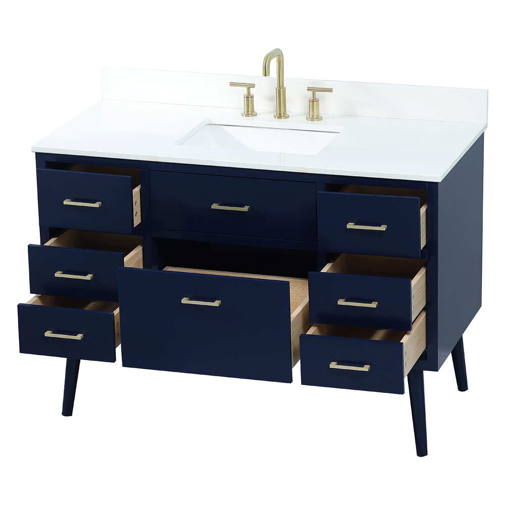 Elegant Bathroom Vanity - Blue (VF41048MBL-BS)