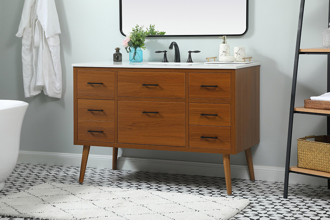 Elegant Bathroom Vanity - Teak (VF41048MTK)