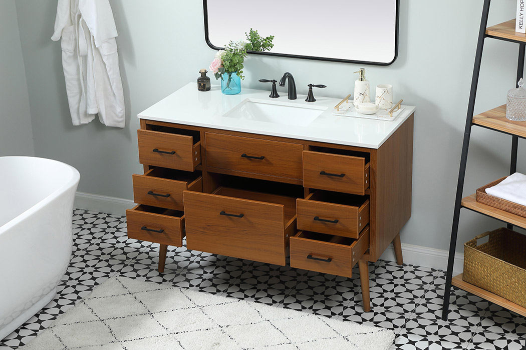 Elegant Bathroom Vanity - Teak (VF41048MTK)