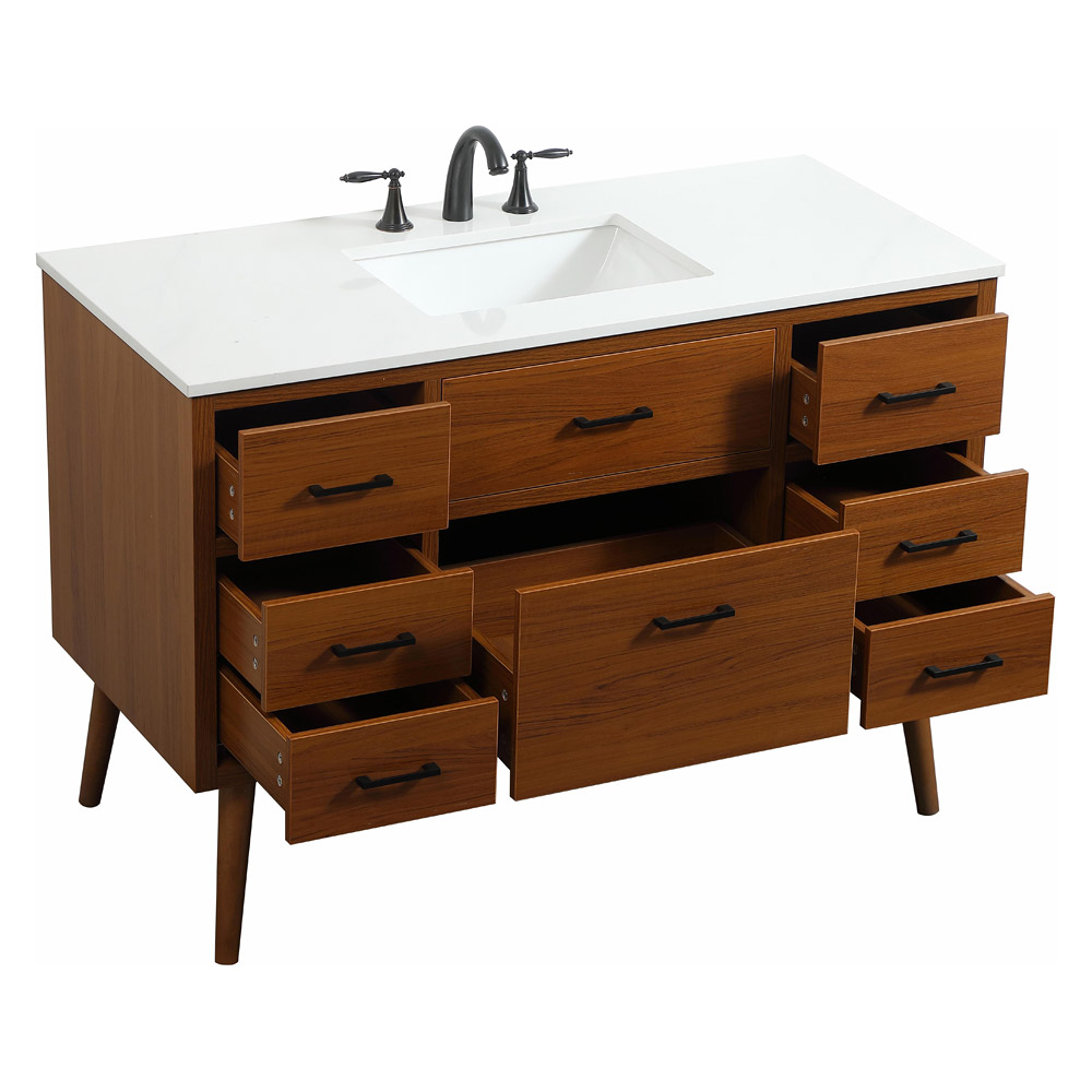 Elegant Bathroom Vanity - Teak (VF41048MTK)