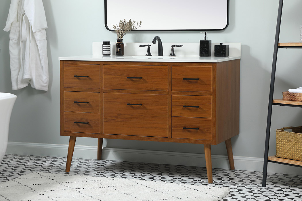 Elegant Bathroom Vanity - Teak (VF41048MTK-BS)