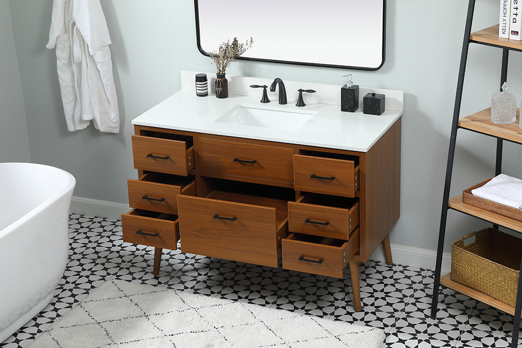 Elegant Bathroom Vanity - Teak (VF41048MTK-BS)