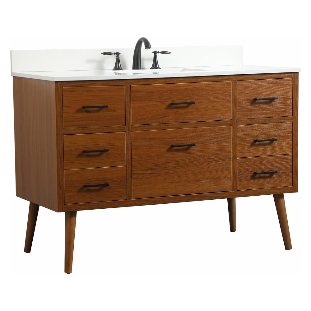 Elegant Bathroom Vanity - Teak (VF41048MTK-BS)