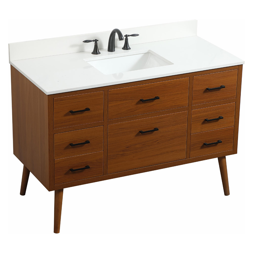 Elegant Bathroom Vanity - Teak (VF41048MTK-BS)