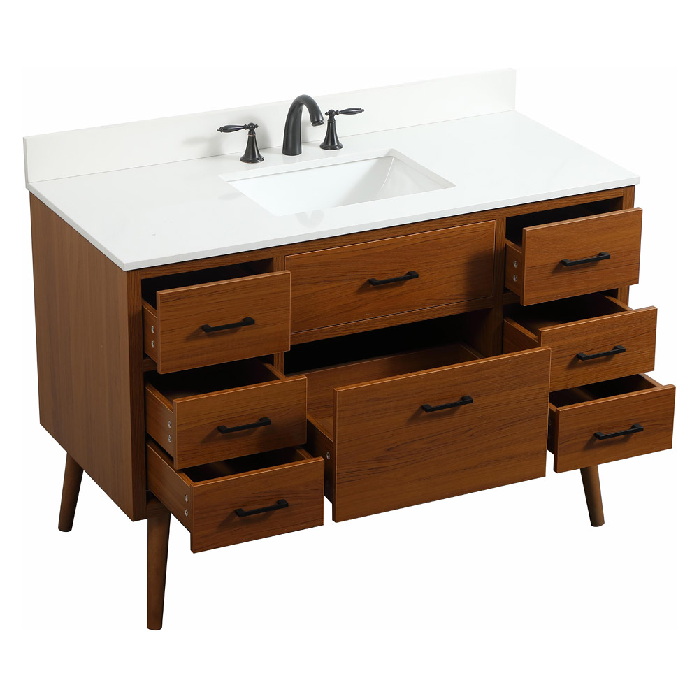 Elegant Bathroom Vanity - Teak (VF41048MTK-BS)